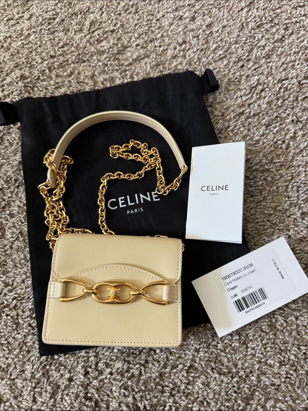 New Celine Card Case Holder on Chain Leather Limited Edition